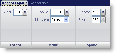 The anchor panel of the gauge designer.