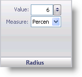 The radius pane for the gauge designer.