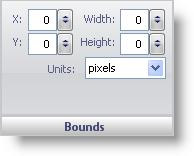 The bounds pane in the gauge designer.