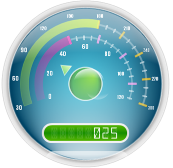 Finished radial gauge created using designer.