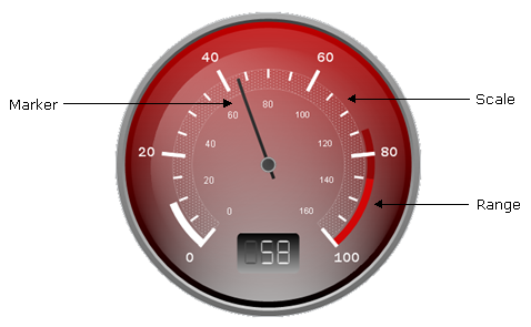 Radial gauge with the scale