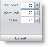 The extent pane for the gauge designer.