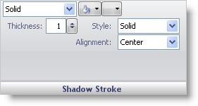 The shadow stroke pane in the gauge designer.