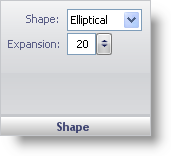 The shape pane in the gauge designer.