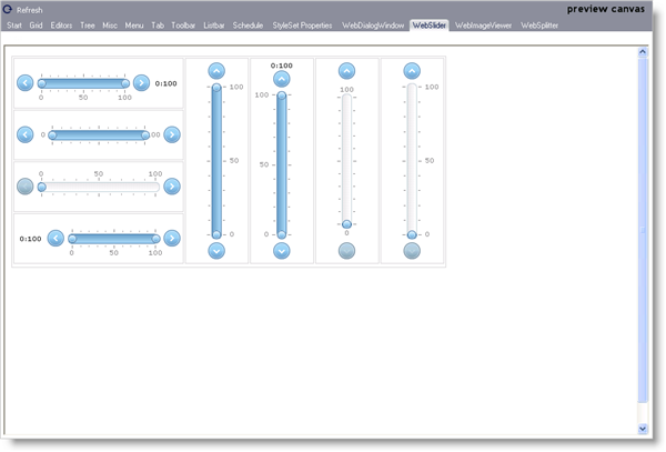 The canvas for WebSlider control.