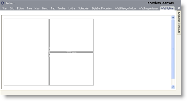 The canvas for the WebSplitter control.