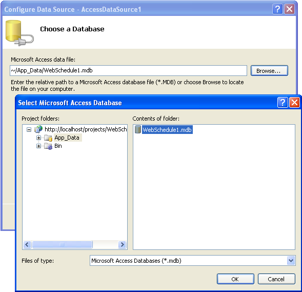 WebSchedule Connecting WebSchedule to a Database in Microsoft Visual Studio NET 2005 4.png