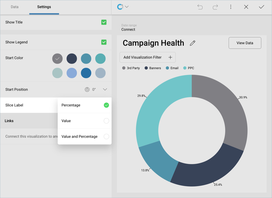 Pivot editor slice labels setting