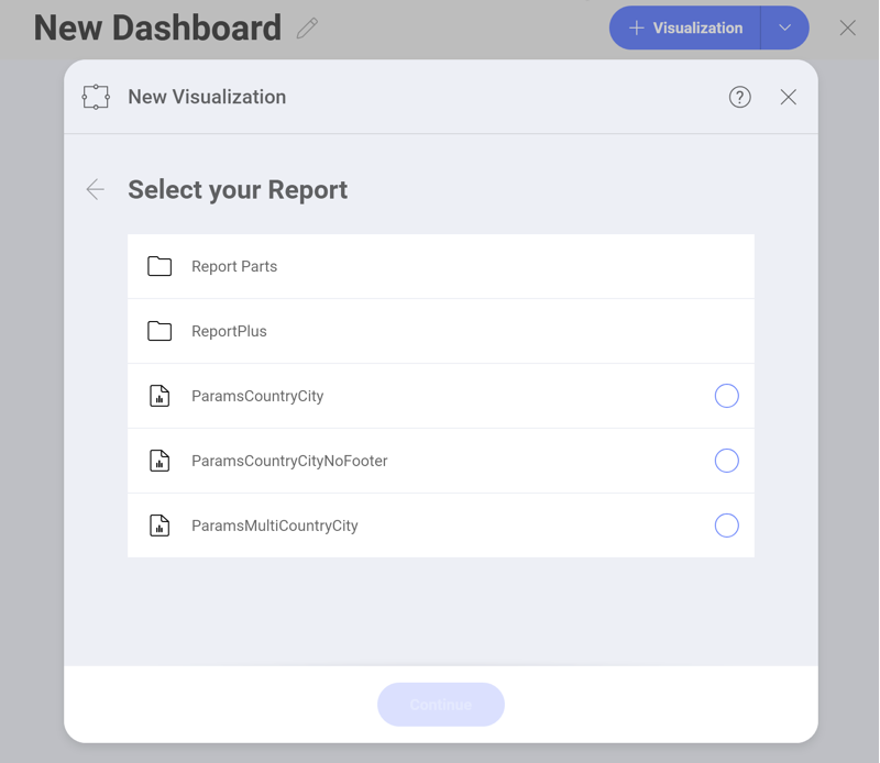 Select a Report dialog