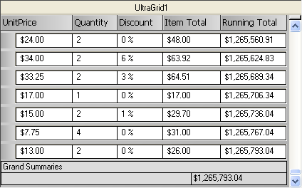 running form showing off wingrid and wincalcmanager results