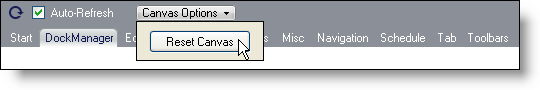 Shows the Reset Canvas button that is available under the Canvas Options.
