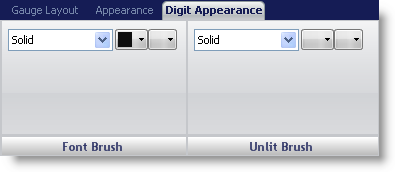 Wingauge's digit appearance tab.