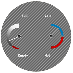 Wingauge's radial gauge with a hatch brush element applied.