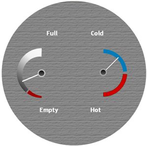 Wingauge's radial gauge texture brush element applied.