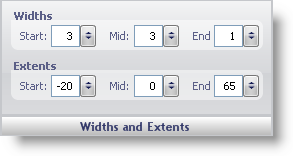 Wingauge's widths and extents pane.