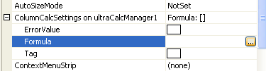 ultracalcmanager's extend properties showing on gridview column