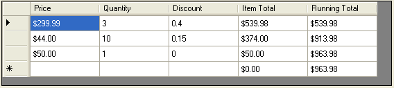 datagridview with runningtotal column being calculated by ultracalcmanager