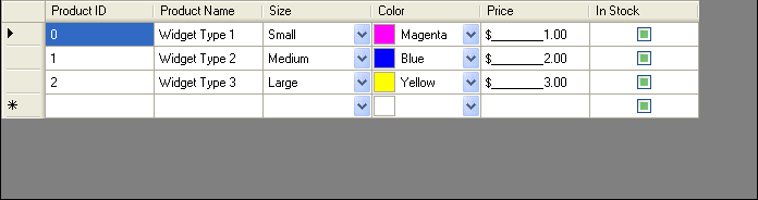 shows wineditor's being used in the datagridview control