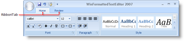 example of ultratoolbarsmanager ribbon tabs