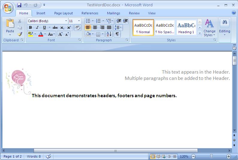 how to change header in word for each page