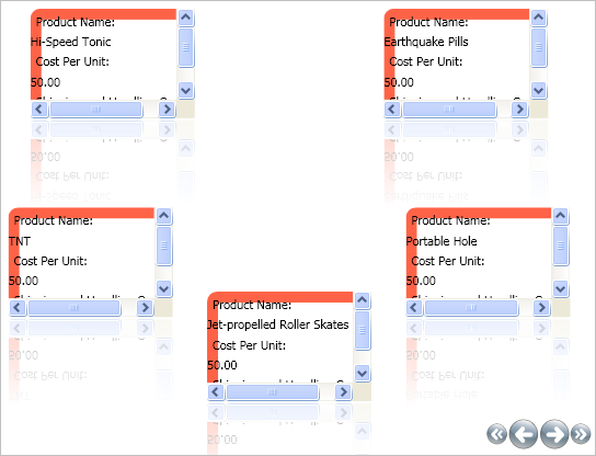 xamcarousellistbox with custom template applied