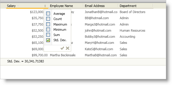 creatina a custom summary calculator in xamdatapresenter