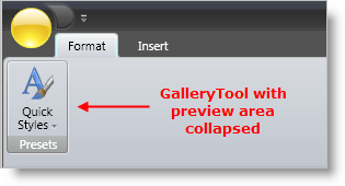 example of xamribbon's gallery preview resizing