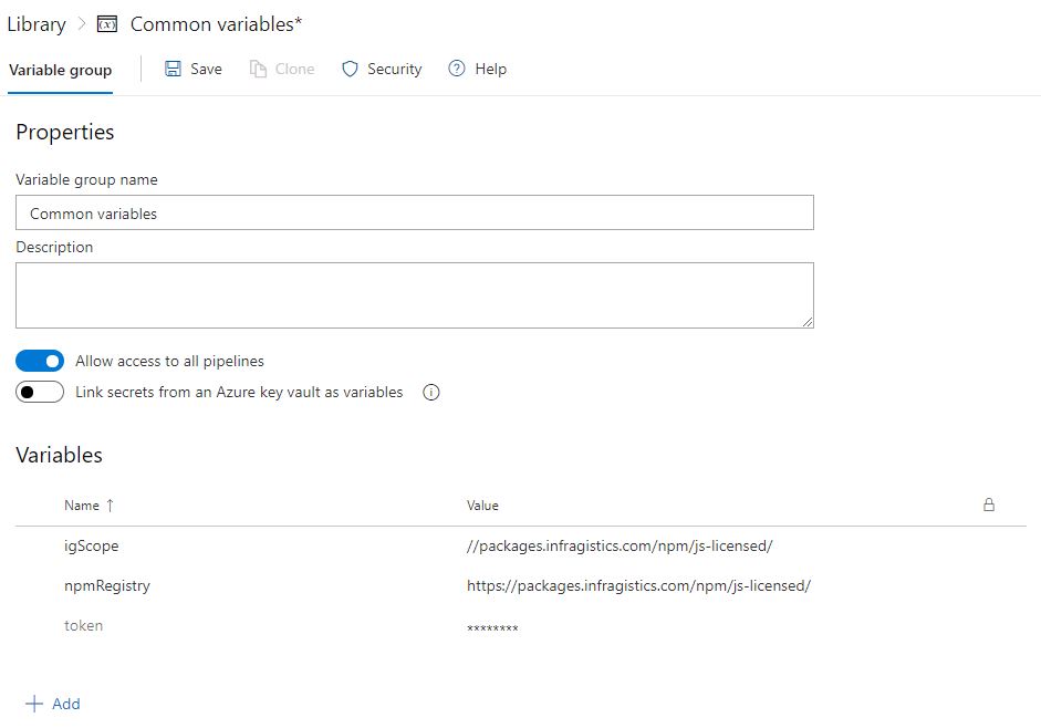 Set npm Registry and token variables Set npm Registry and token variables