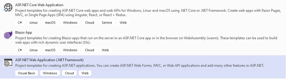 Create ASP.NET Core App project Create ASP.NET Core App project